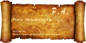 Purr Antonietta névjegykártya